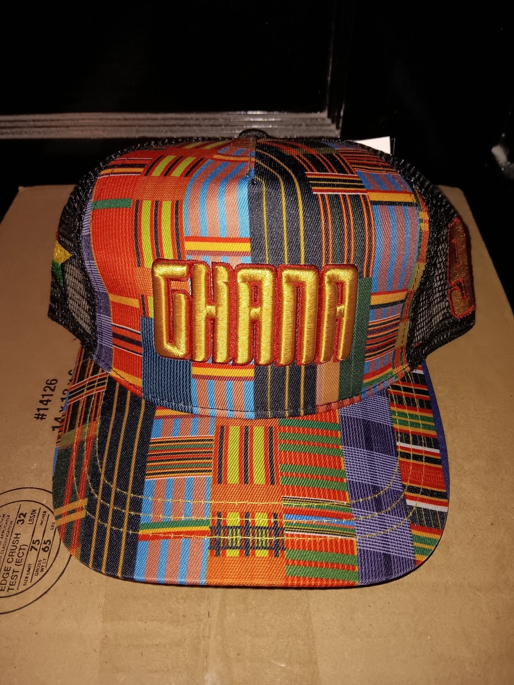 Ghana Embroidered Kente Snapback Hat - Multicolor